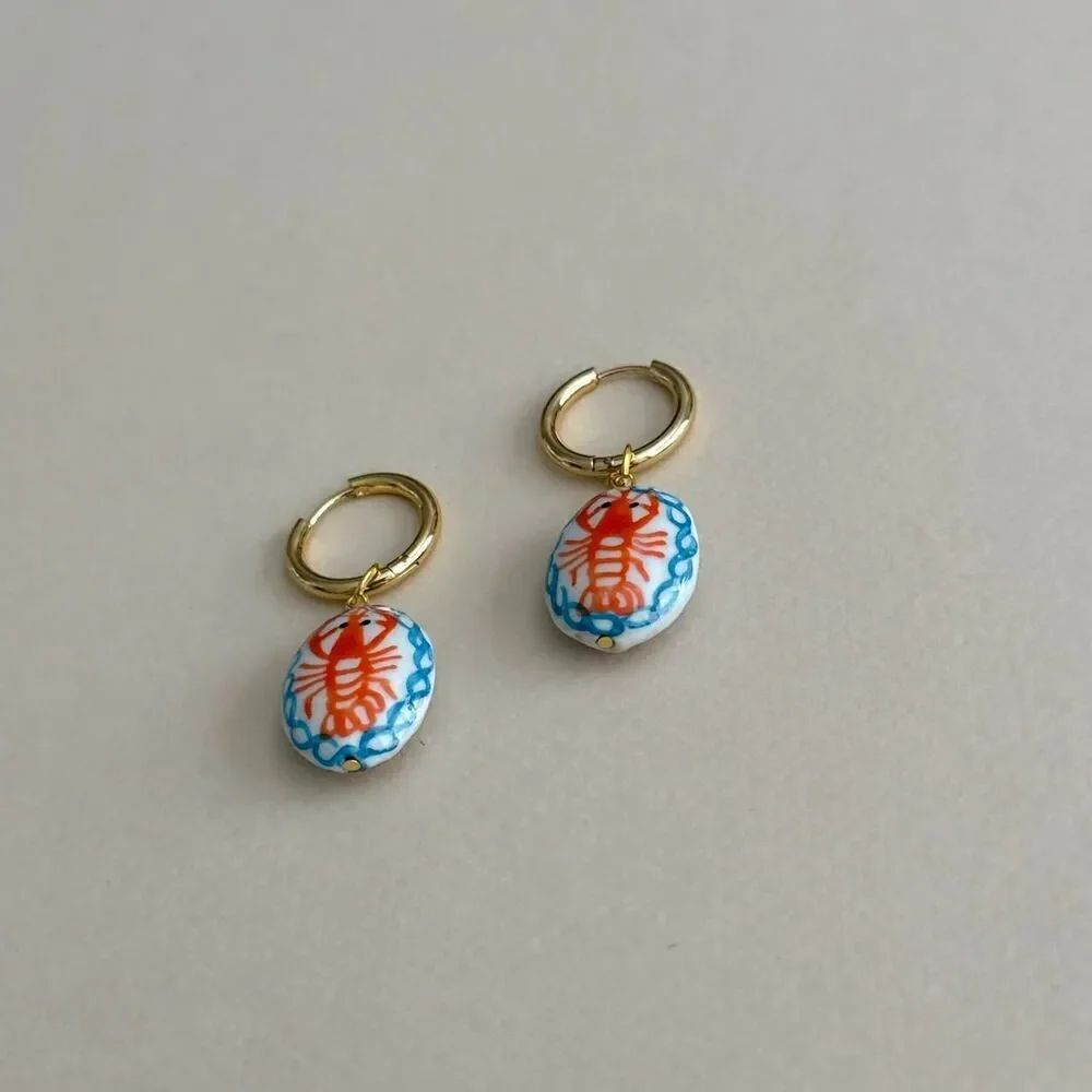lobsterâhoop earrings D64 - Picture 6 of 6